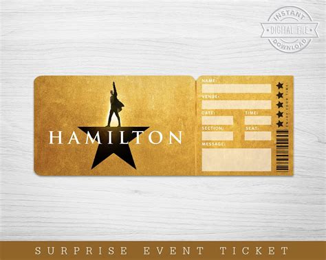 Printable Hamilton Tickets